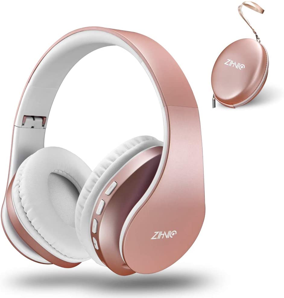 Zihnic Bluetooth Over-Ear Headphones, Foldable Wireless and Wired Stereo