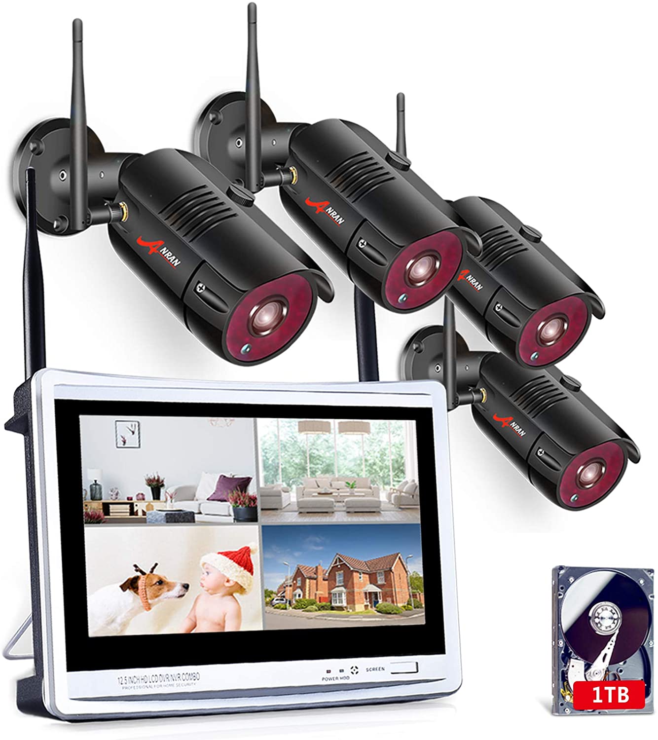 Night Owl Wired 16-CH 1TB DVR Security System with 8 Bullet 1080p FHD Cameras – Black/White